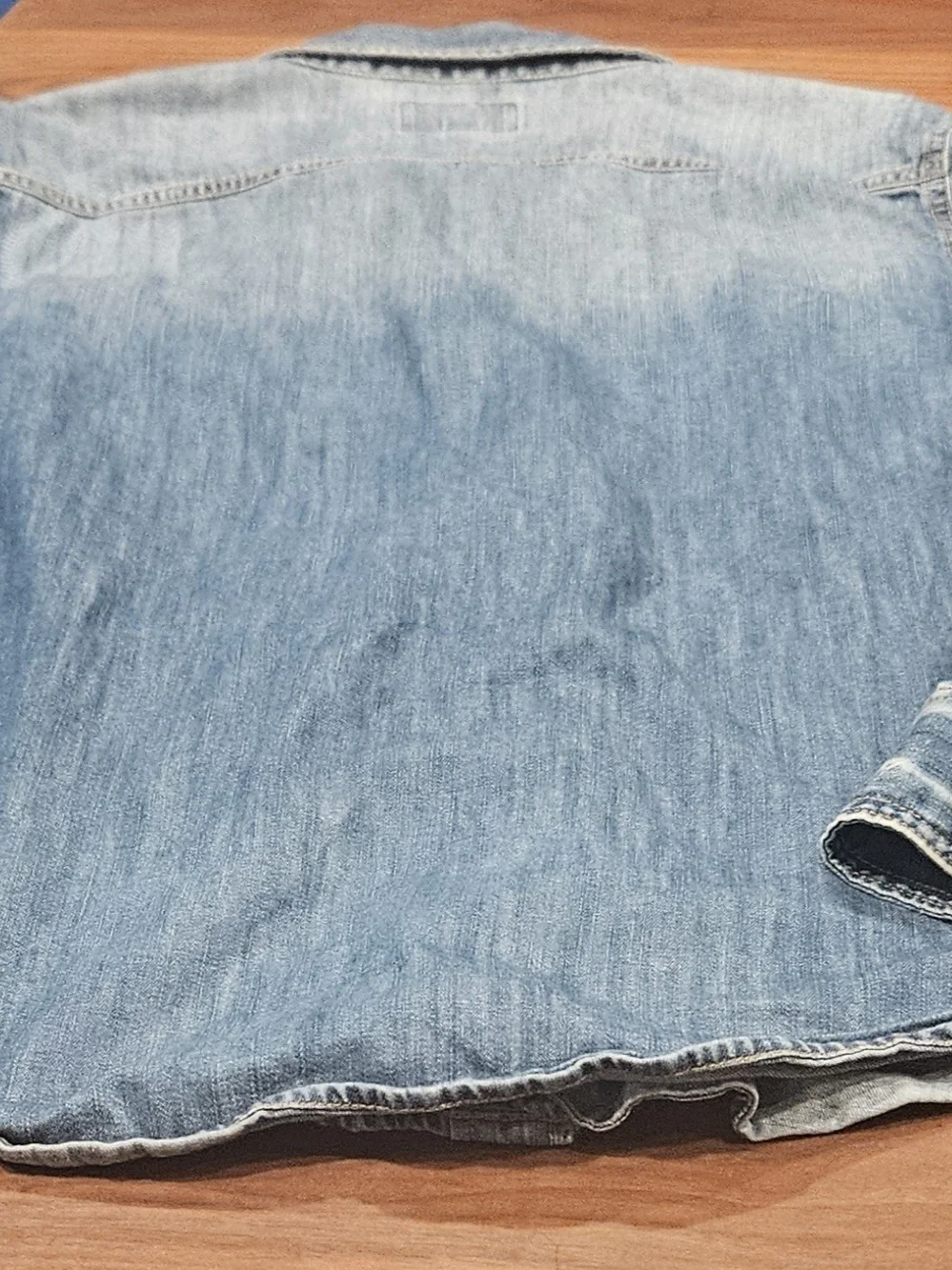 True Religion Blue Patchwork Denim Shirt Slim Fit- Men M